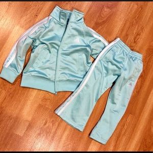 Adidas 2T baby blue track suit